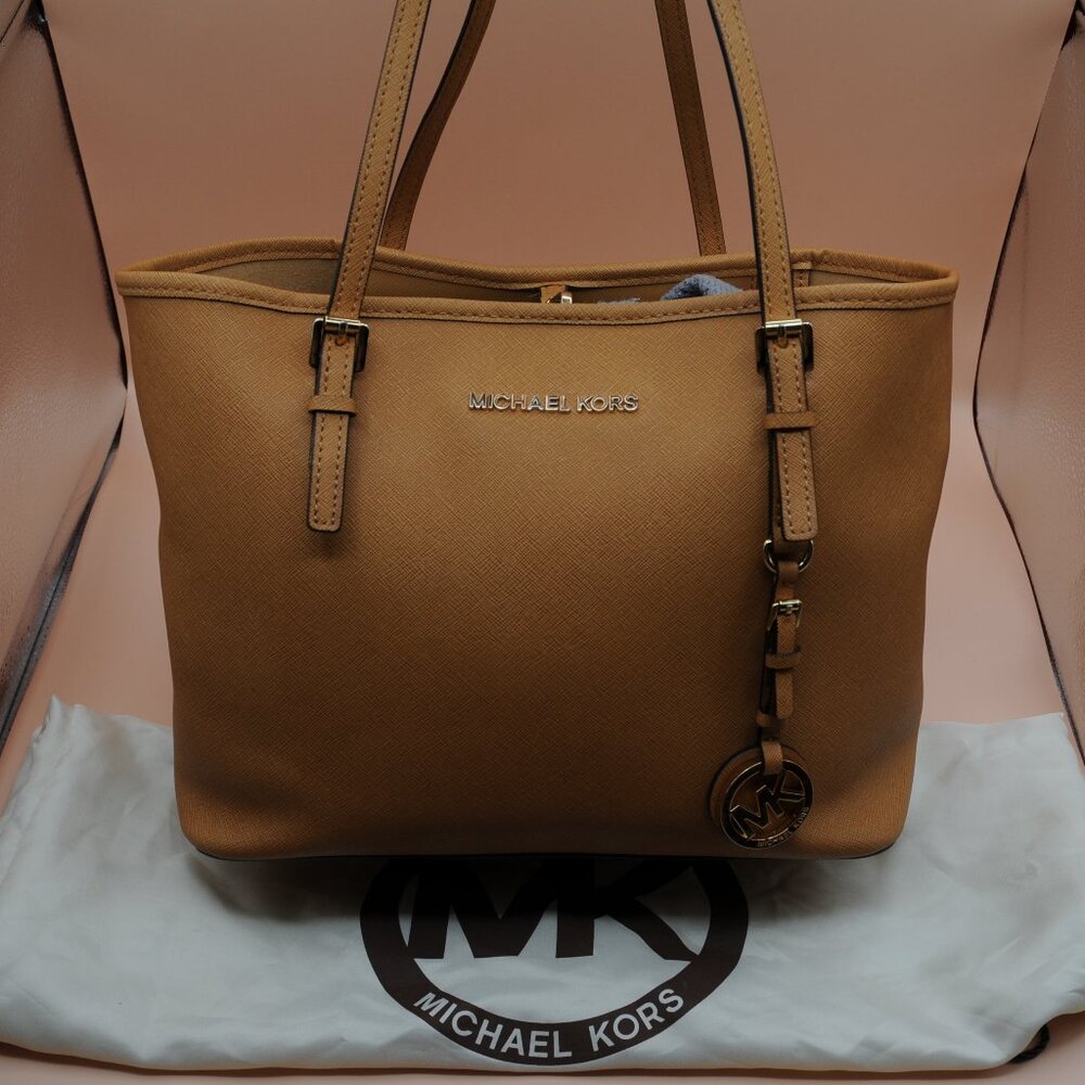 Michael Kors Leather Tote, Camel/Gold
